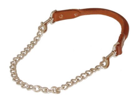 Leather Goat Collar with Chain 24  Chestnut 1 Count by Sullivan Supply, Inc. Discount