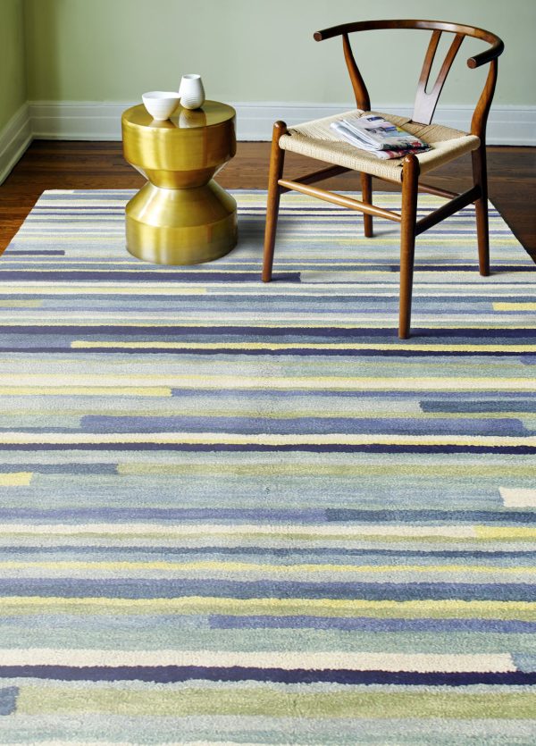 Bashian Chelsea P119-BD113 Blue Area Rug For Sale