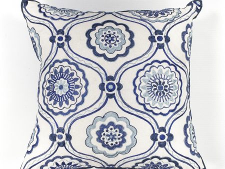 KAS Pillow L113 Ivory Blue Mosaic Online