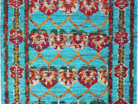 Bashian Boho B124-FWCH2 Teal Area Rug Fashion