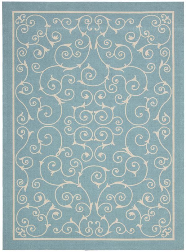 Nourison Home and Garden RS019 Light Blue Area Rug For Discount