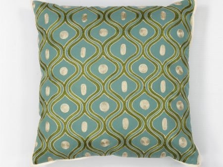 KAS Pillow L106 Teal Gold Gramercy Online Hot Sale