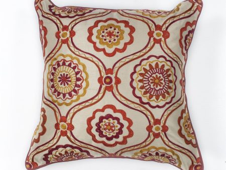 KAS Pillow L122 Ivory Red Mosaic Online