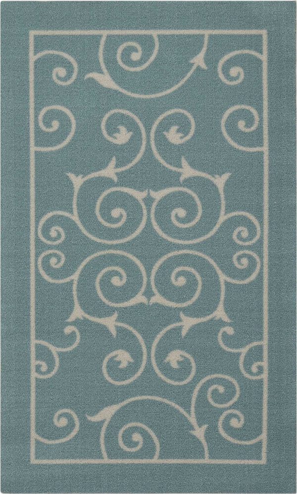 Nourison Home and Garden RS019 Light Blue Area Rug For Discount