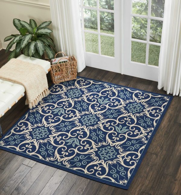 Nourison Caribbean CRB02 Navy Area Rug Fashion