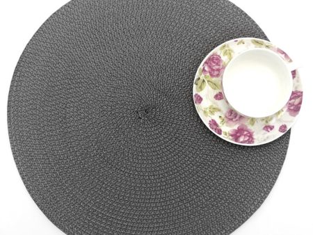 Grey Round Woven Placemat 6PCS Hot on Sale