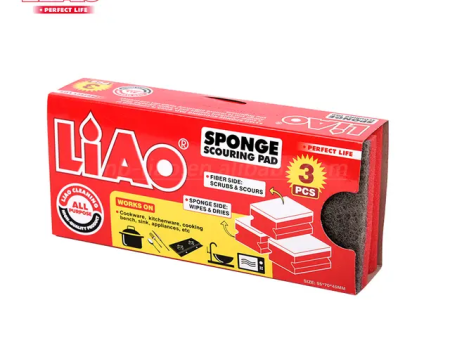 LIAO 3PCS Double Side Scouring Pad For Cheap