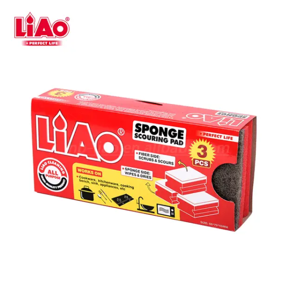 LIAO 3PCS Double Side Scouring Pad For Cheap