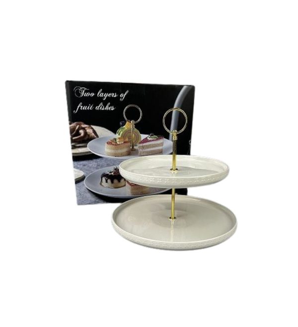 Ceramic Cake & Cupcake Stand 2 Tier Online now